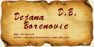 Dejana Borenović vizit kartica